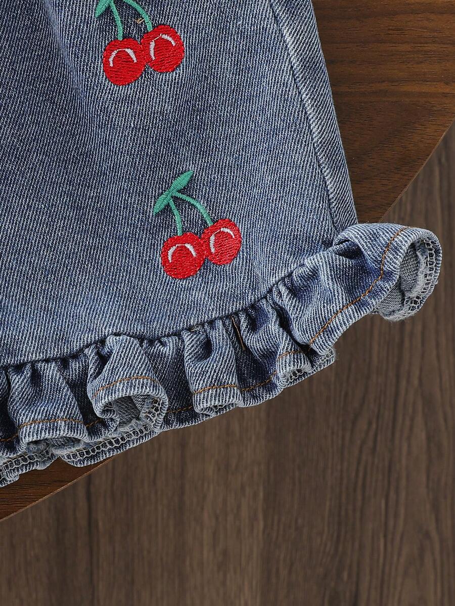 Cute Cherry Summer Clothing Set For Little Girls Party And Outing Style
