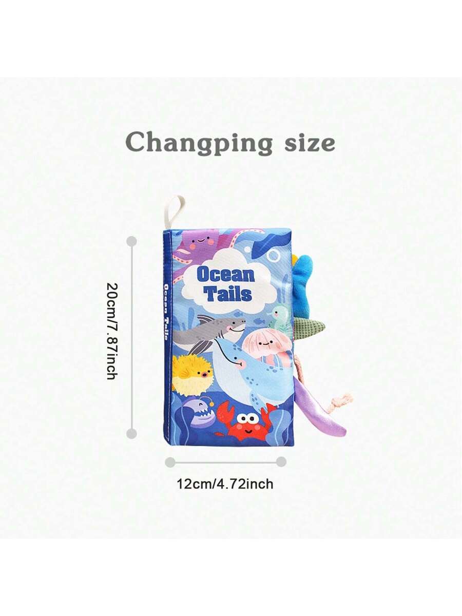 Baby Sensory Cloth Book with Crinkle Paper and Sound 3D Montessori Early Learning Toy for Babies
