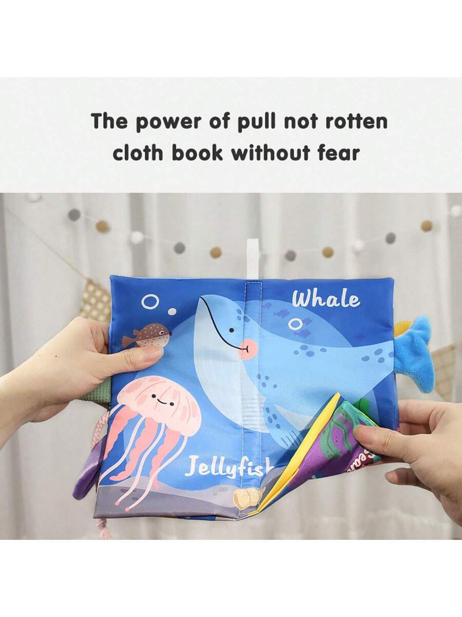 Baby Sensory Cloth Book with Crinkle Paper and Sound 3D Montessori Early Learning Toy for Babies