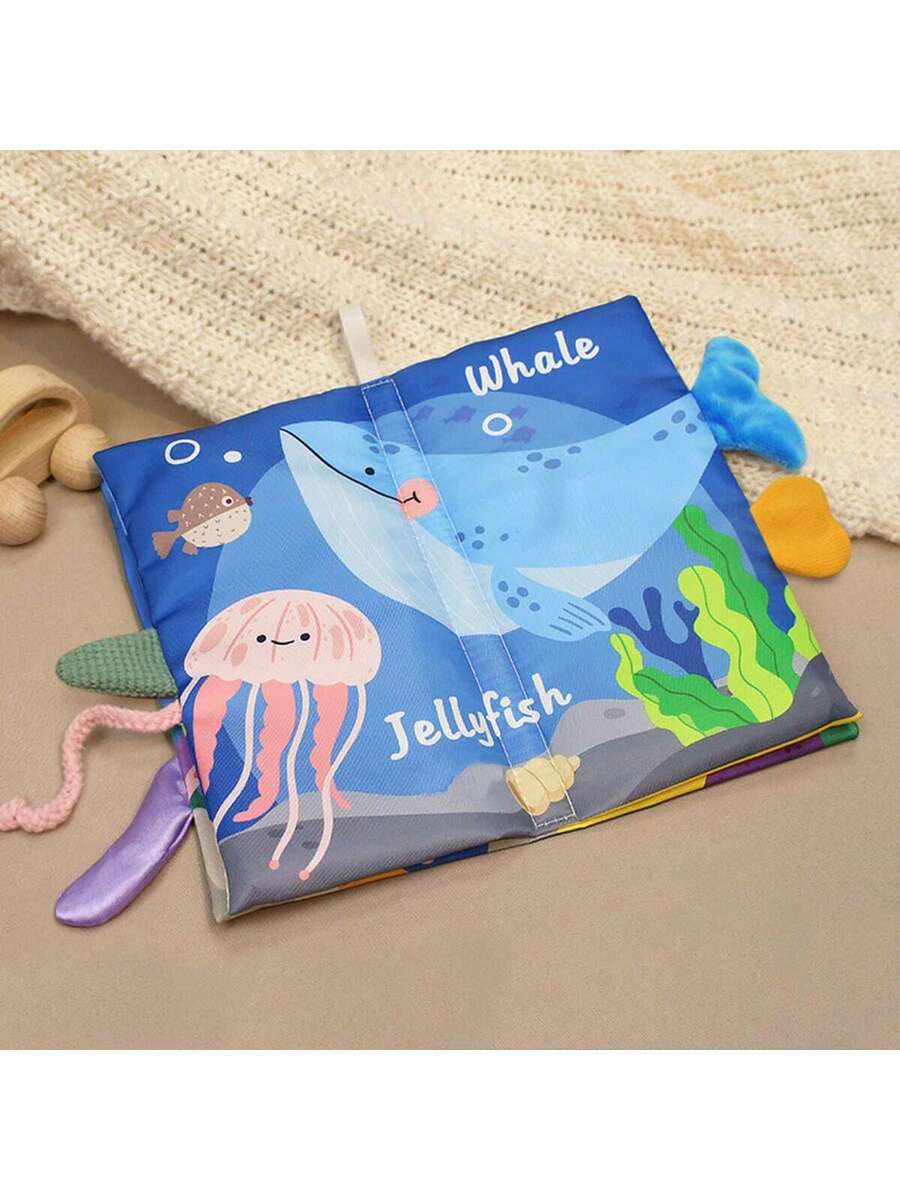 Baby Sensory Cloth Book with Crinkle Paper and Sound 3D Montessori Early Learning Toy for Babies