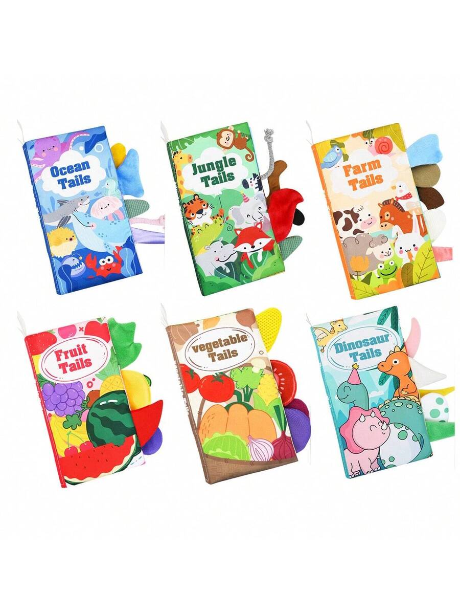 Baby Sensory Cloth Book with Crinkle Paper and Sound 3D Montessori Early Learning Toy for Babies
