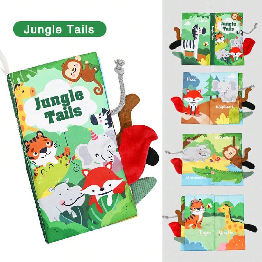 Baby Sensory Cloth Book with Crinkle Paper and Sound 3D Montessori Early Learning Toy for Babies