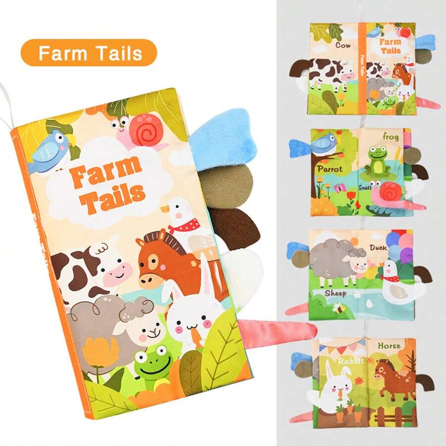 Baby Sensory Cloth Book with Crinkle Paper and Sound 3D Montessori Early Learning Toy for Babies