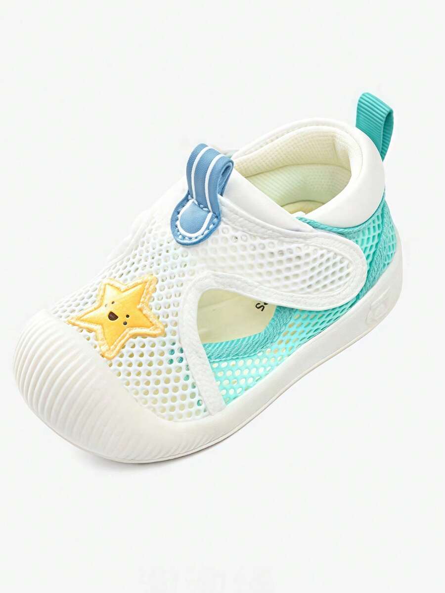 Kids Rainbow Cloud Mesh Sneakers Breathable Hook and Loop Anti Slip Casual Sports Shoes