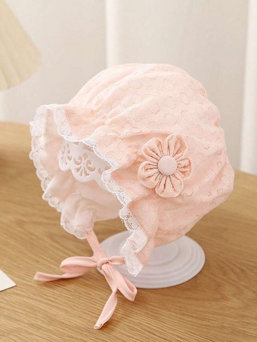 Lace Flower Princess Bonnet Hat for Cute Spring and Summer Wear