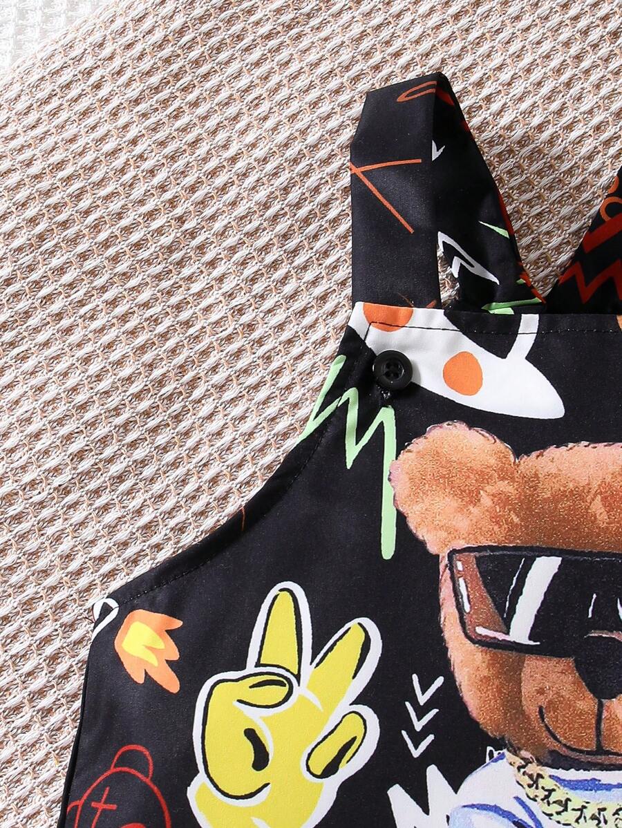 Cute One Piece Shorts Romper For Toddler Boys Summer Street Fashion Outfit