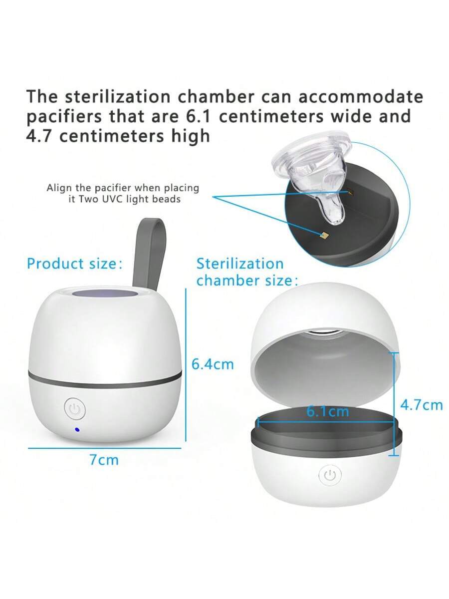 Portable UV Pacifier Sterilizer Case Rechargeable Disinfection Storage Box for Baby and Travel Essentials