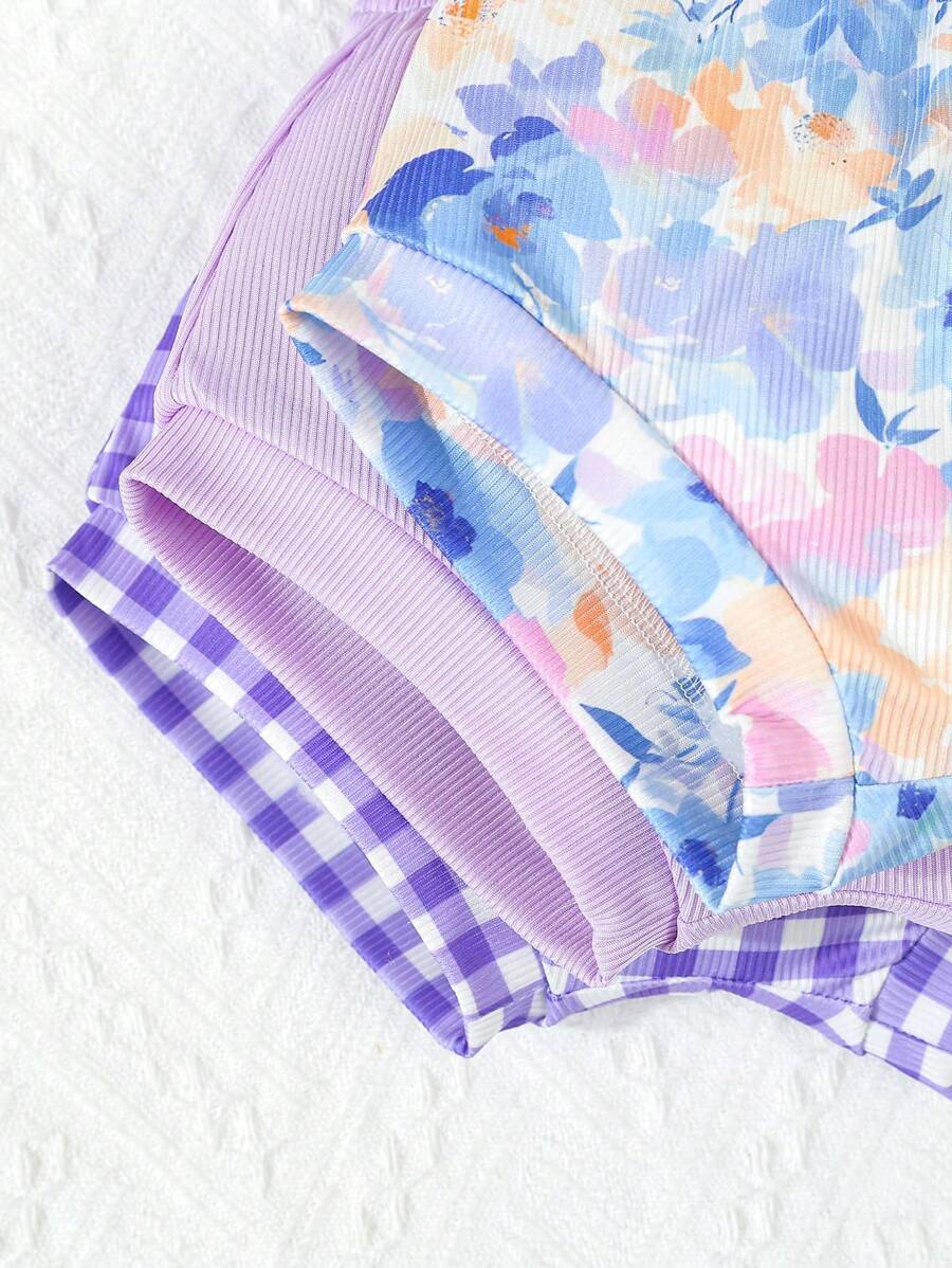 Cute Baby Girls Bib Shorts Set With Skin Friendly Casual Summer Style
