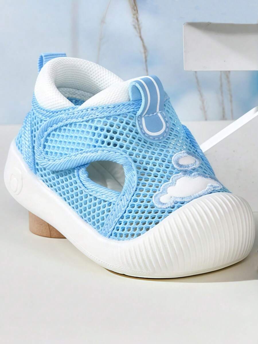 Kids Rainbow Cloud Mesh Sneakers Breathable Hook and Loop Anti Slip Casual Sports Shoes
