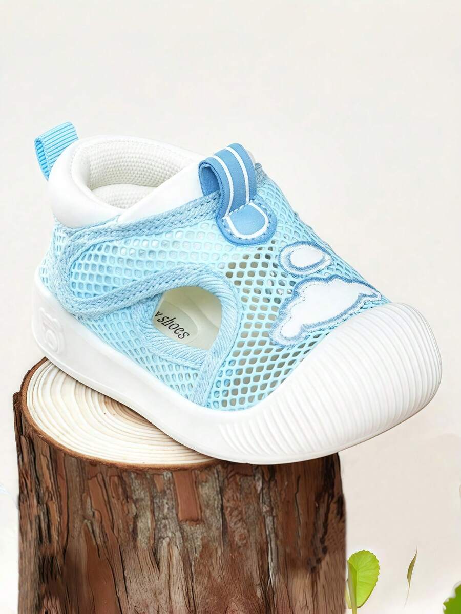Kids Rainbow Cloud Mesh Sneakers Breathable Hook and Loop Anti Slip Casual Sports Shoes