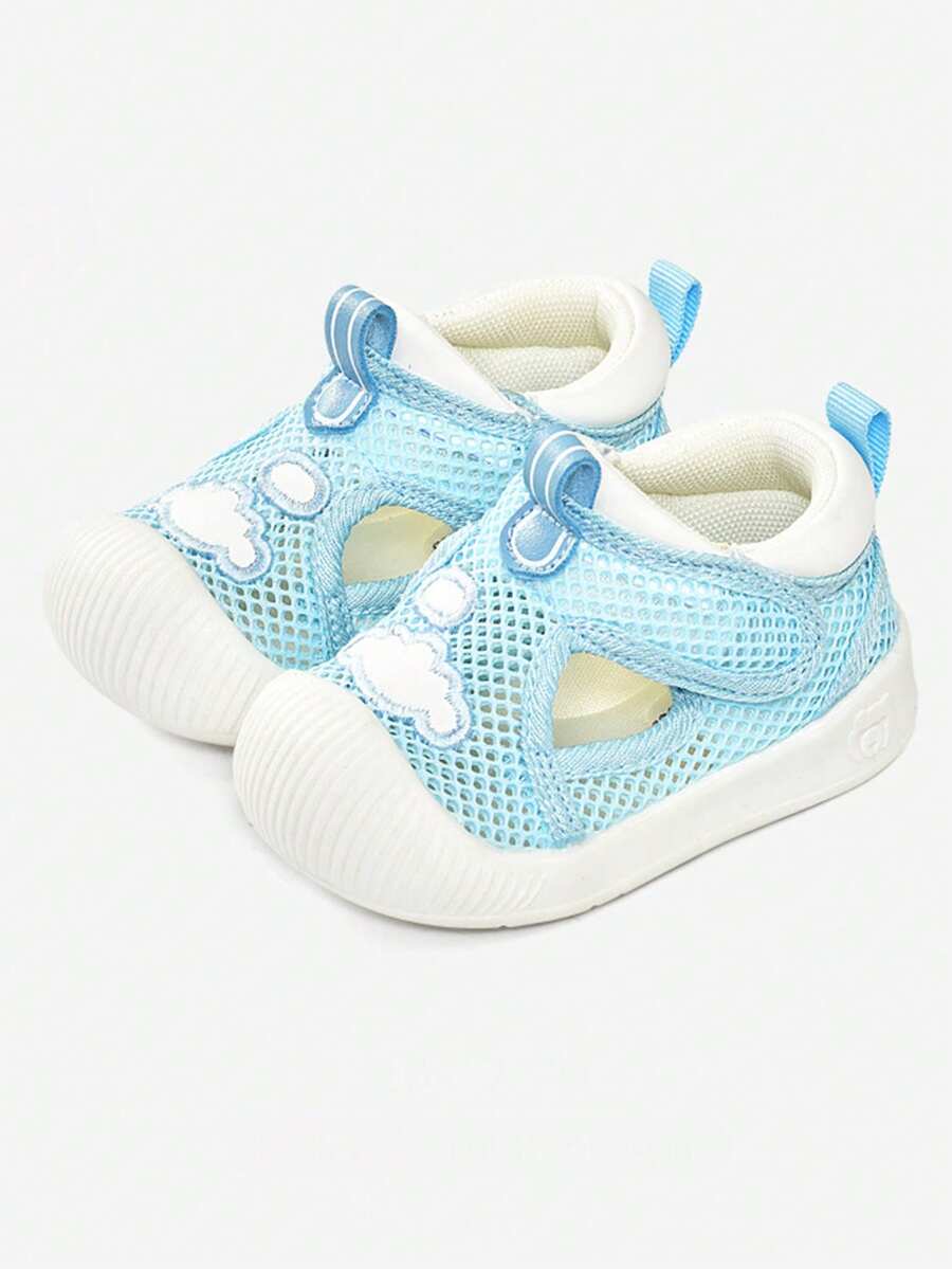 Kids Rainbow Cloud Mesh Sneakers Breathable Hook and Loop Anti Slip Casual Sports Shoes