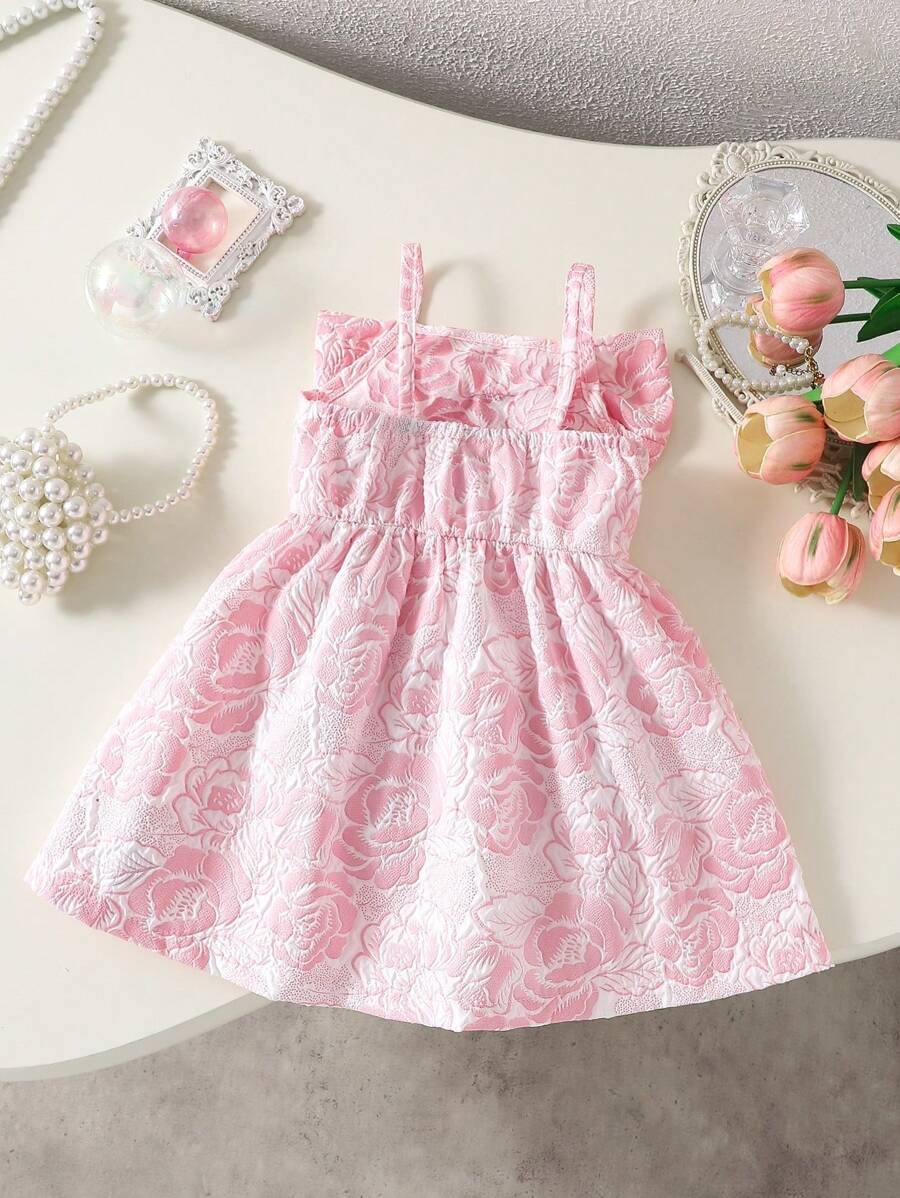 Toddler Girl 1-Piece Sleeveless Dress with Bow Decor for Summer