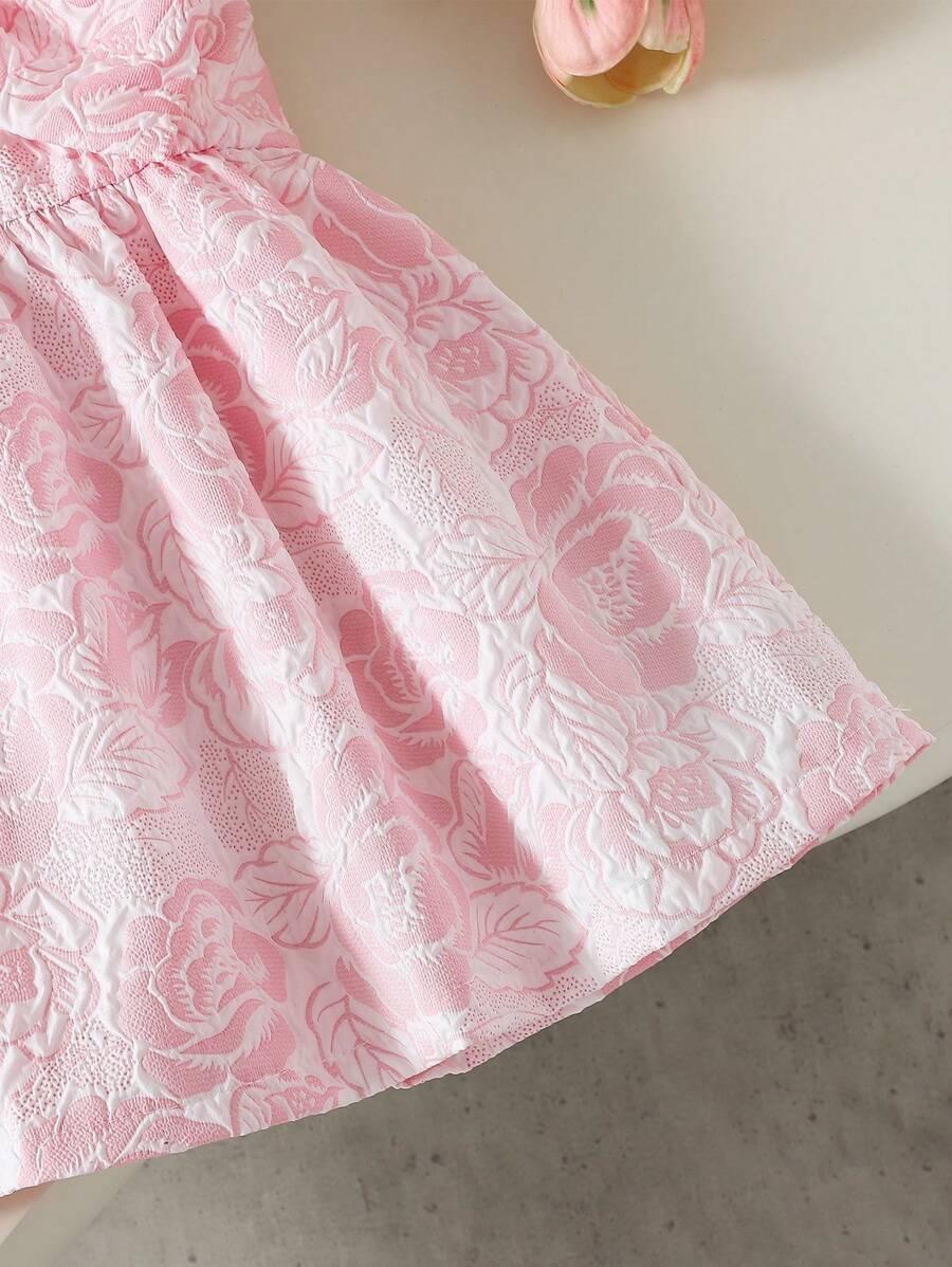 Toddler Girl 1-Piece Sleeveless Dress with Bow Decor for Summer