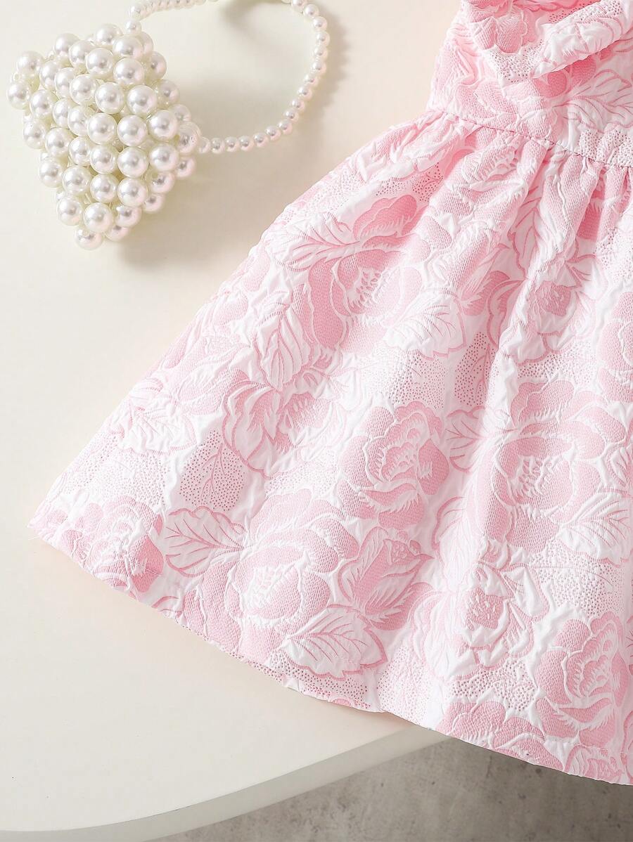 Toddler Girl 1-Piece Sleeveless Dress with Bow Decor for Summer