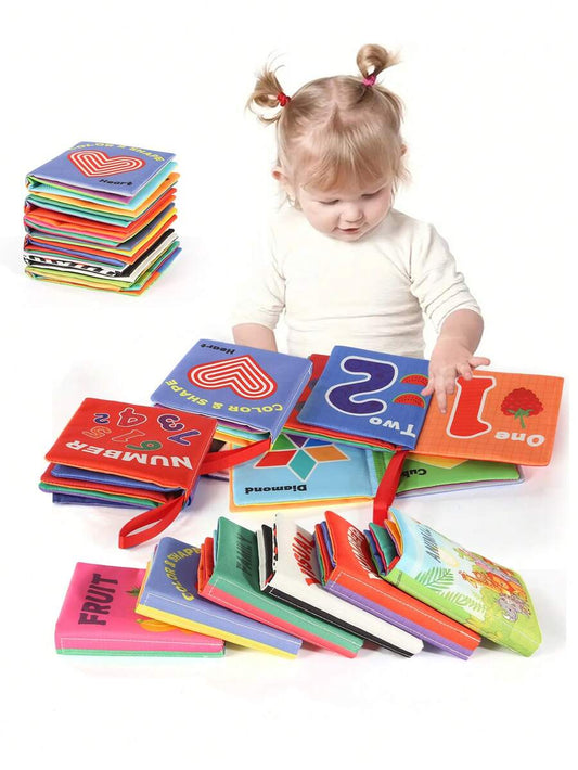 Montessori Baby Cloth Books Washable Tear Resistant Sensory Learning Book Set for Toddlers Early Education Toy Gift