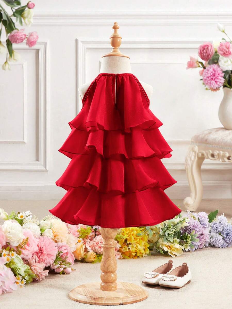 Toddler Girls Sleeveless Floral Sundress With Ruffle Detail Cute Party Wear