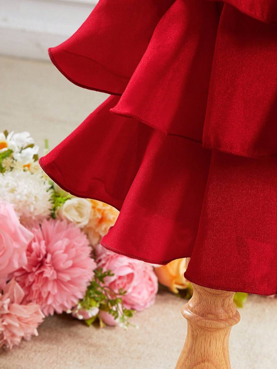 Toddler Girls Sleeveless Floral Sundress With Ruffle Detail Cute Party Wear