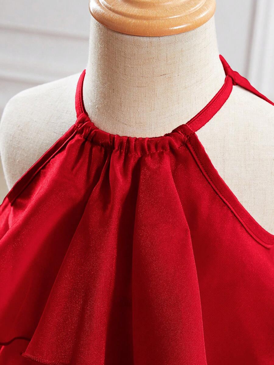 Toddler Girls Sleeveless Floral Sundress With Ruffle Detail Cute Party Wear