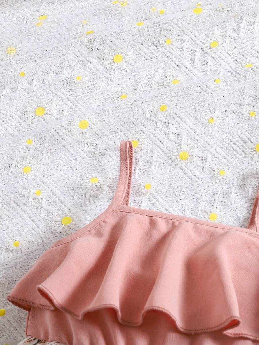 Baby Girl Floral Print Summer Jumpsuit Casual Sleeveless Outfit