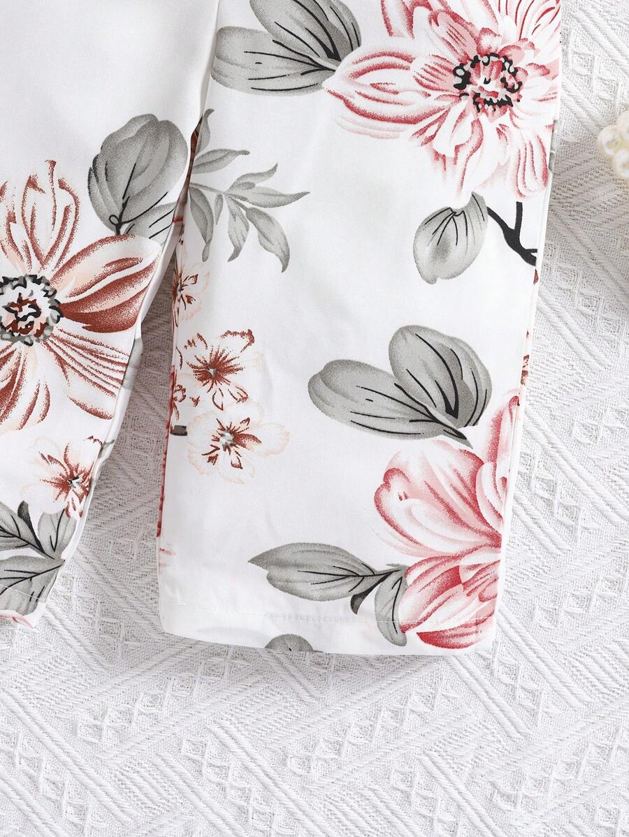 Baby Girl Floral Print Summer Jumpsuit Casual Sleeveless Outfit