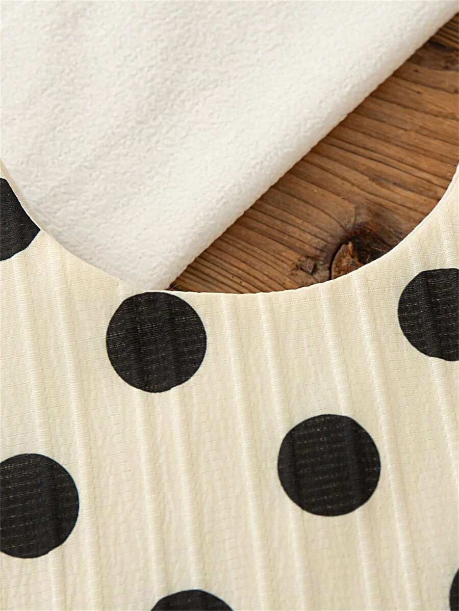 Back Bow Vacation Outfit For Toddler Girls Polka Dot Casual Wear
