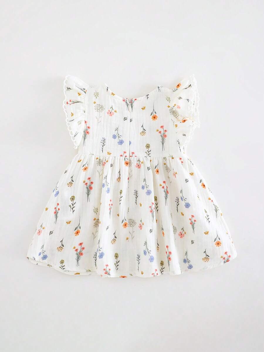Baby Ditsy Floral Cinched Waist Dress for Cute Spring and Summer Wear