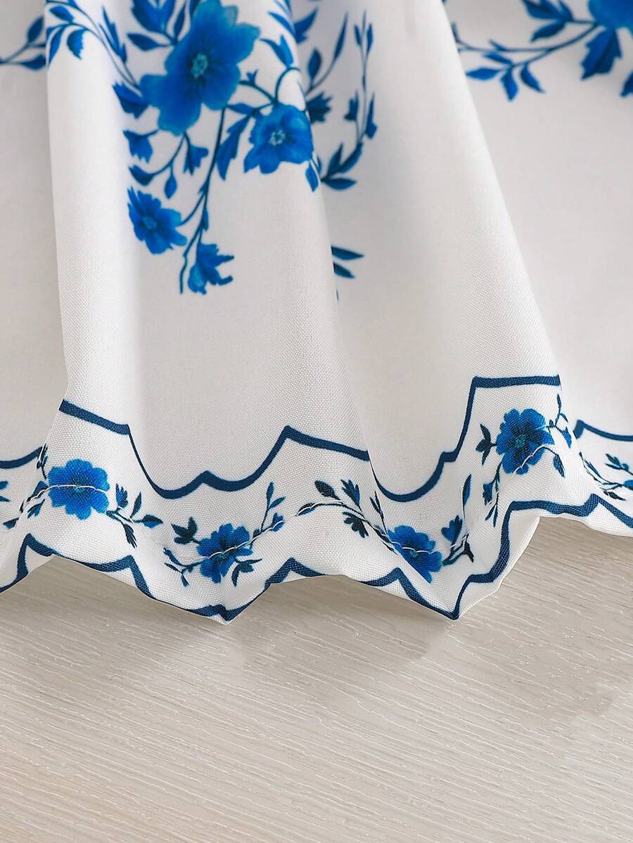 2pcs Baby Girl Floral Print Dress and Hat Set for Spring and Summer Wear