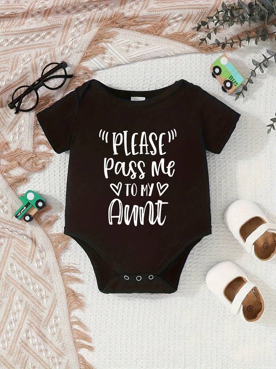 Letter Print Cute Bodysuit for Newborn Baby Daily Wear