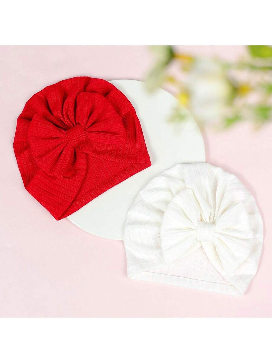 12Pack Big Bow Cotton and Linen Baby Hat Set for Cute Daily Wear