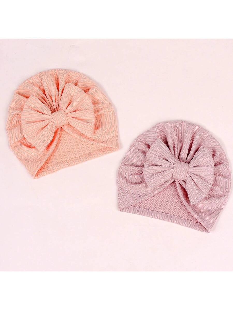 12Pack Big Bow Cotton and Linen Baby Hat Set for Cute Daily Wear