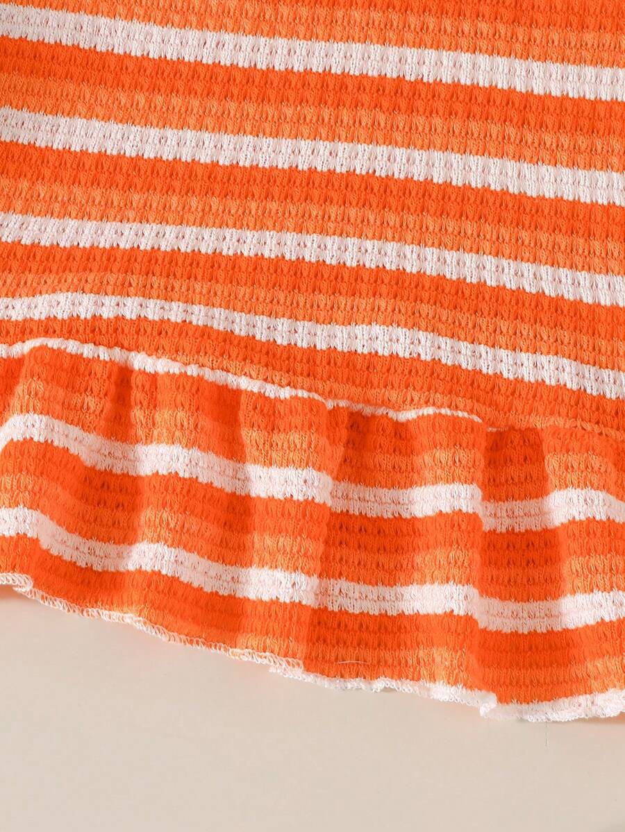 Kids Sleeveless Stripe Sundress With Embroidered Flower And Mini Purse
