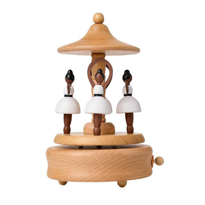 Personalized Wooden Carousel Music Box – Engraved Horse Gift