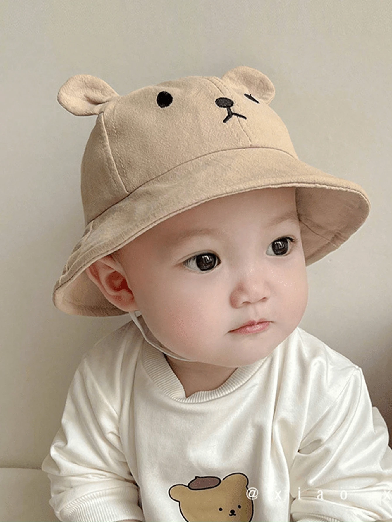 1pc Bear Design Mesh Sun Hat for Toddler Spring and Summer Wear