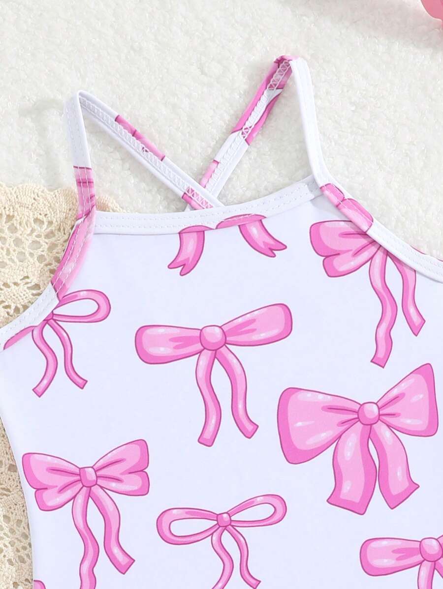 Baby Girl Flamingo Print Tankini Swimsuit Set