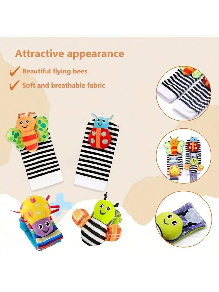 Baby Wrist Rattle Socks Set Sensory Foot Finder Toy for Newborns and Infants