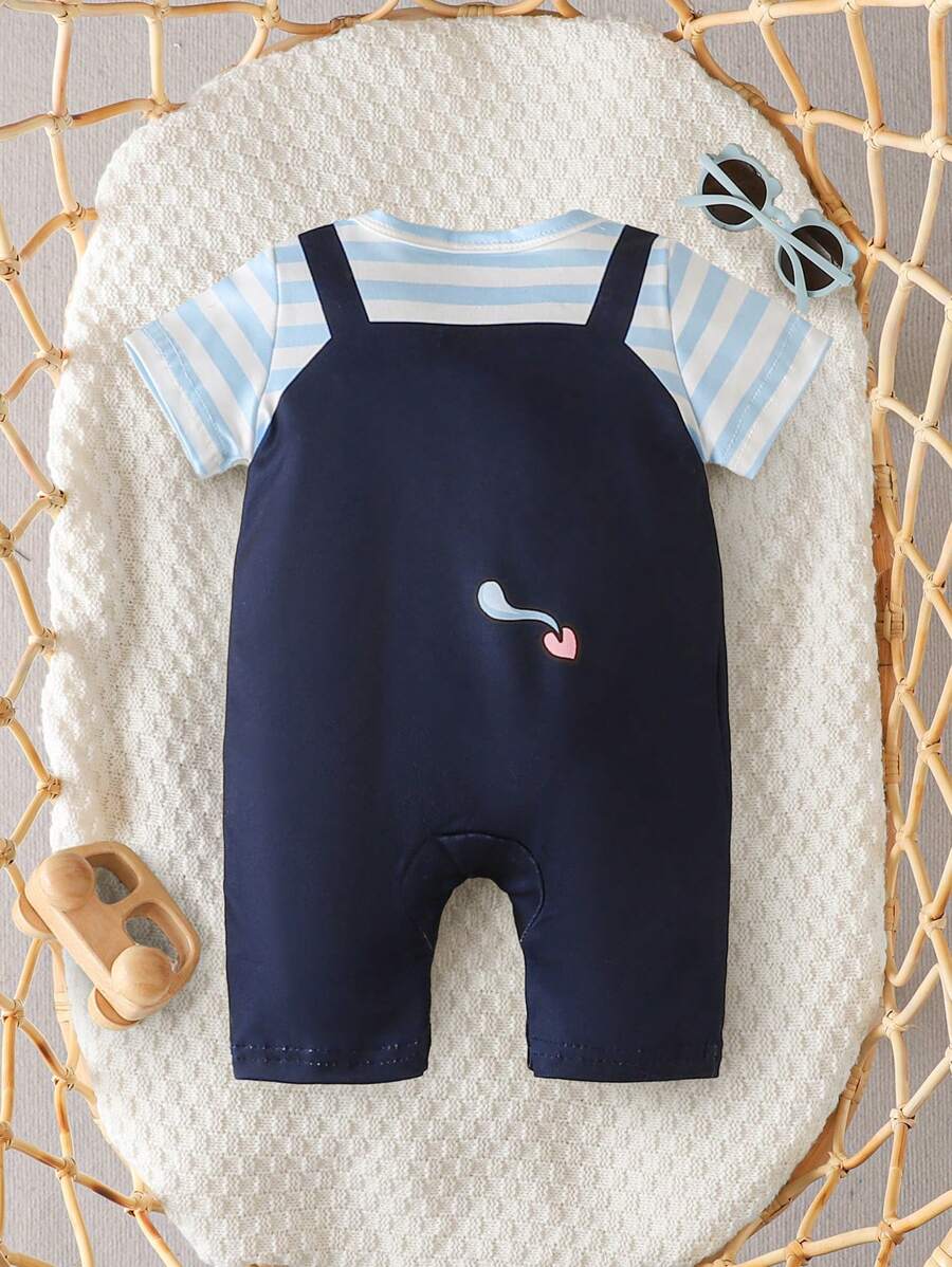 Baby Elephant Print Suspender Jumpsuit for Daily Wear and Cute Summer Photoshoots