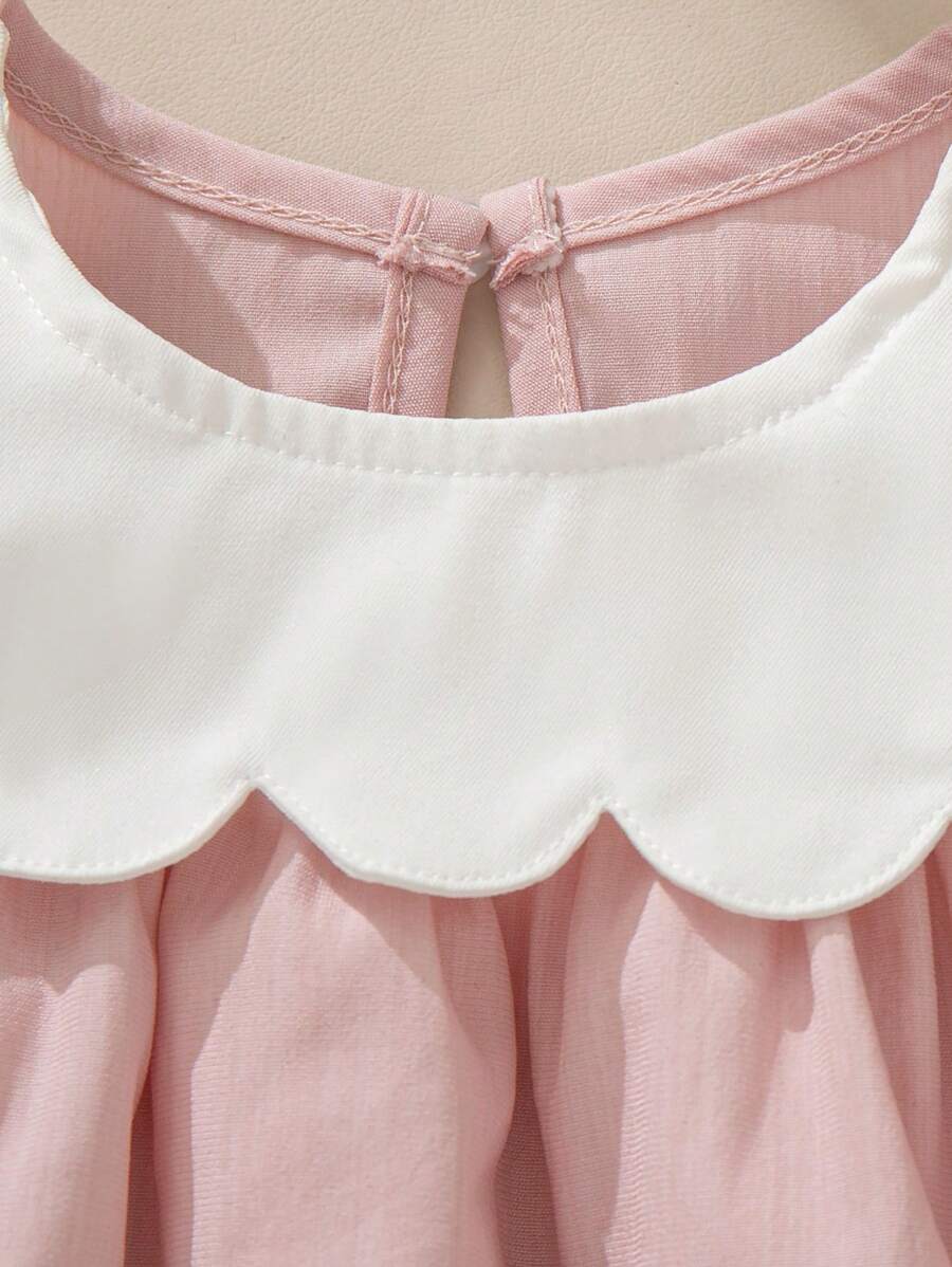 Sleeveless Long Dress with Embroidered Cartoon Duck for Toddler Girls
