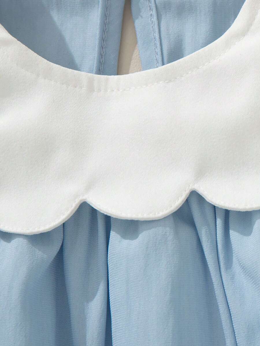 Sleeveless Long Dress with Embroidered Cartoon Duck for Toddler Girls