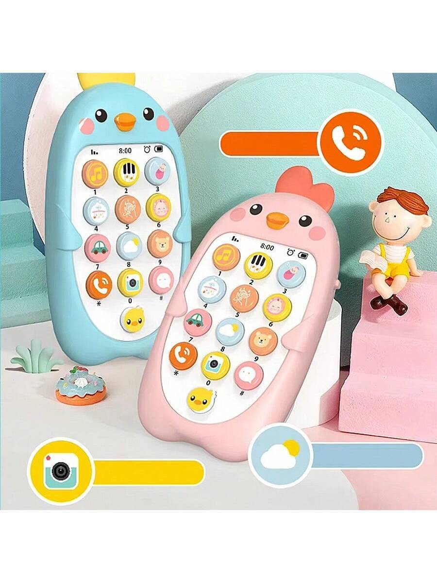 Baby Phone Toy Sensory Learning Toy with Sound Light Effects Teether Toy for Infants