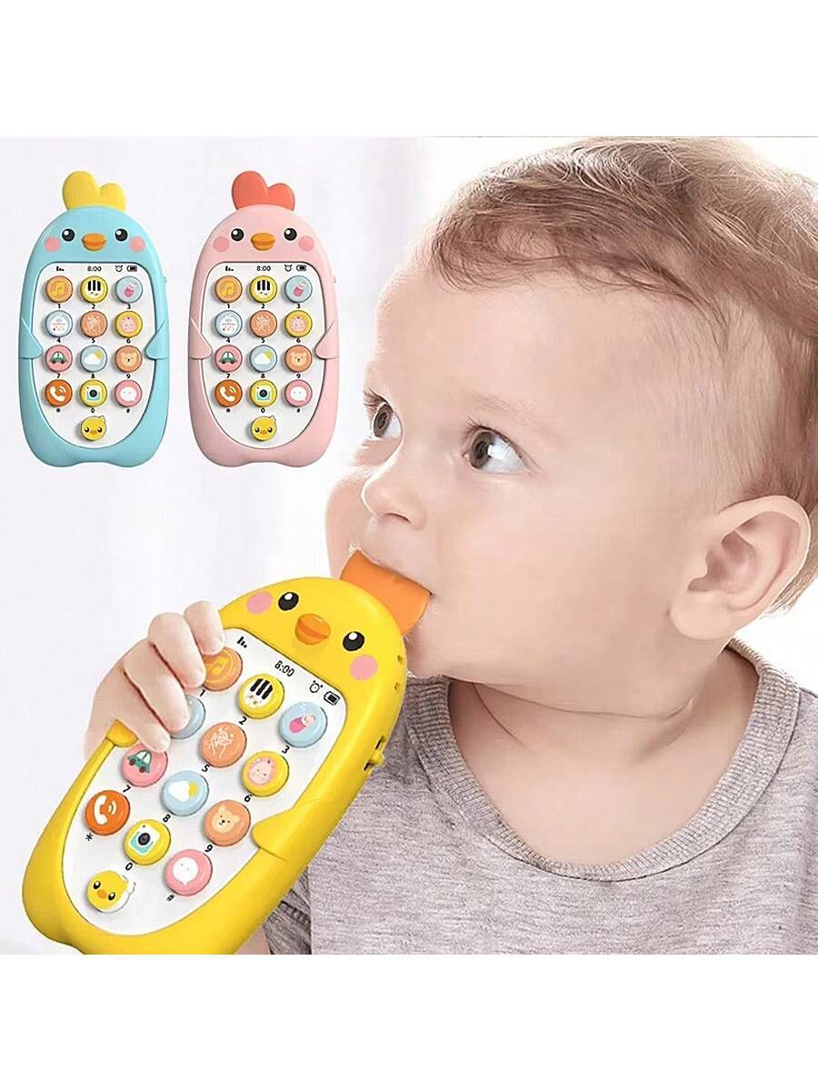 Baby Phone Toy Sensory Learning Toy with Sound Light Effects Teether Toy for Infants