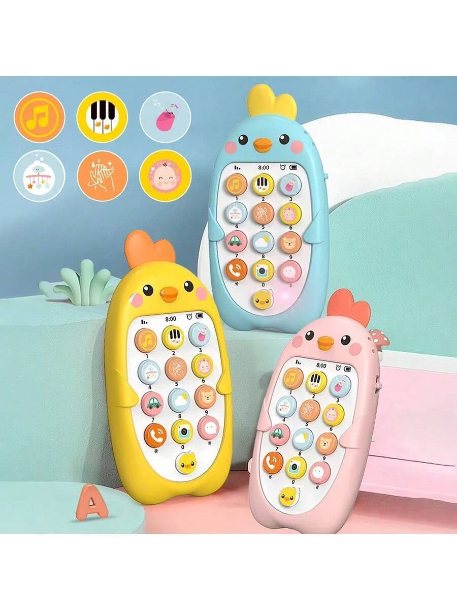 Baby Phone Toy Sensory Learning Toy with Sound Light Effects Teether Toy for Infants