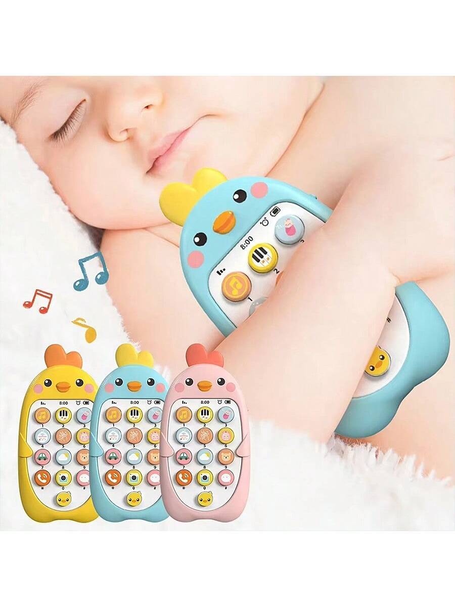 Baby Phone Toy Sensory Learning Toy with Sound Light Effects Teether Toy for Infants