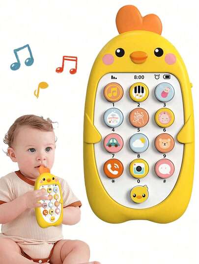 Baby Phone Toy Sensory Learning Toy with Sound Light Effects Teether Toy for Infants