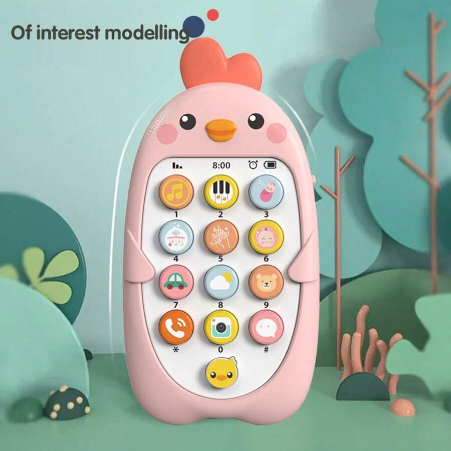 Baby Phone Toy Sensory Learning Toy with Sound Light Effects Teether Toy for Infants