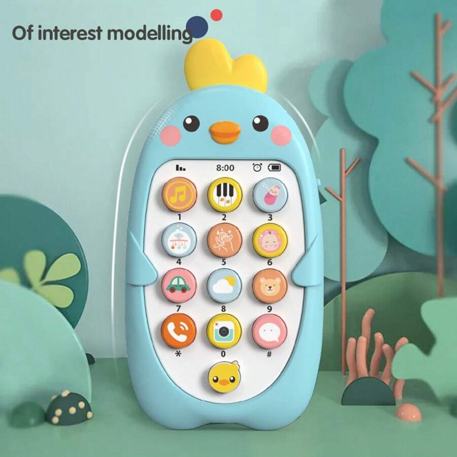 Baby Phone Toy Sensory Learning Toy with Sound Light Effects Teether Toy for Infants