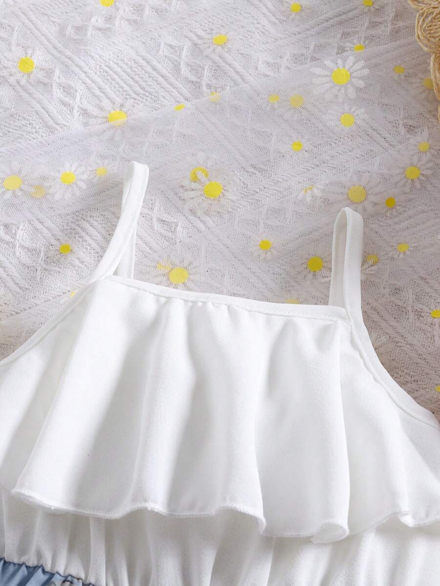Baby Girl Floral Print Summer Jumpsuit Casual Sleeveless Outfit