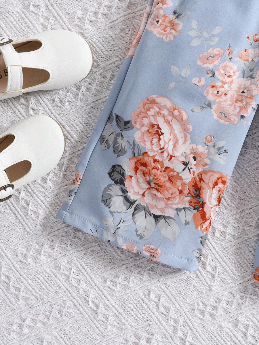 Baby Girl Floral Print Summer Jumpsuit Casual Sleeveless Outfit