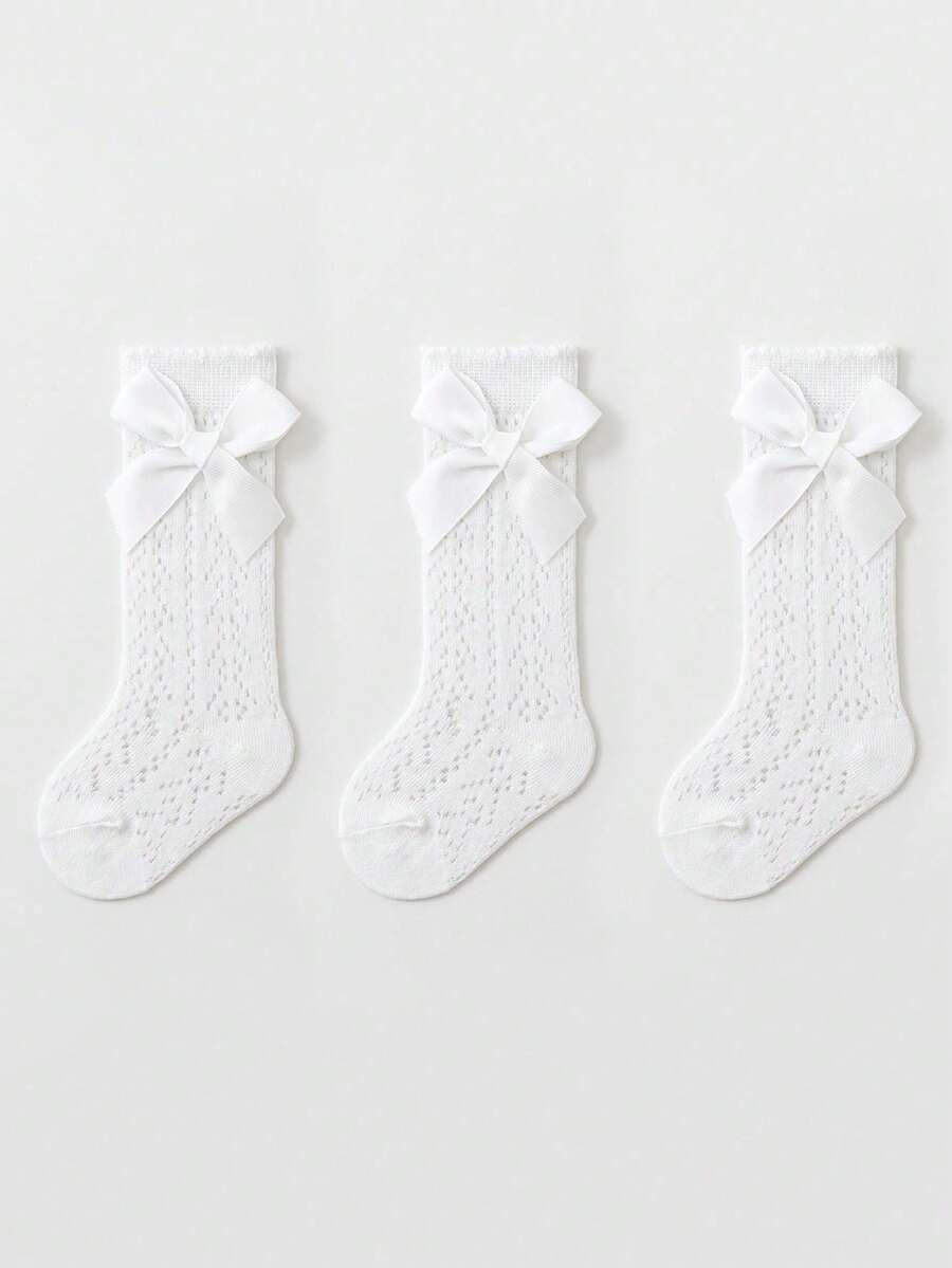 Bow Mesh Mid Calf Socks for Cute Princess Daily Wear