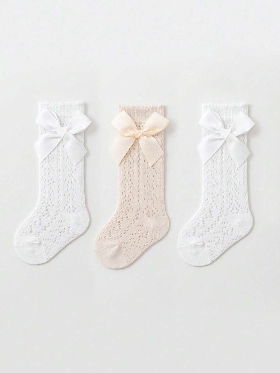 Bow Mesh Mid Calf Socks for Cute Princess Daily Wear
