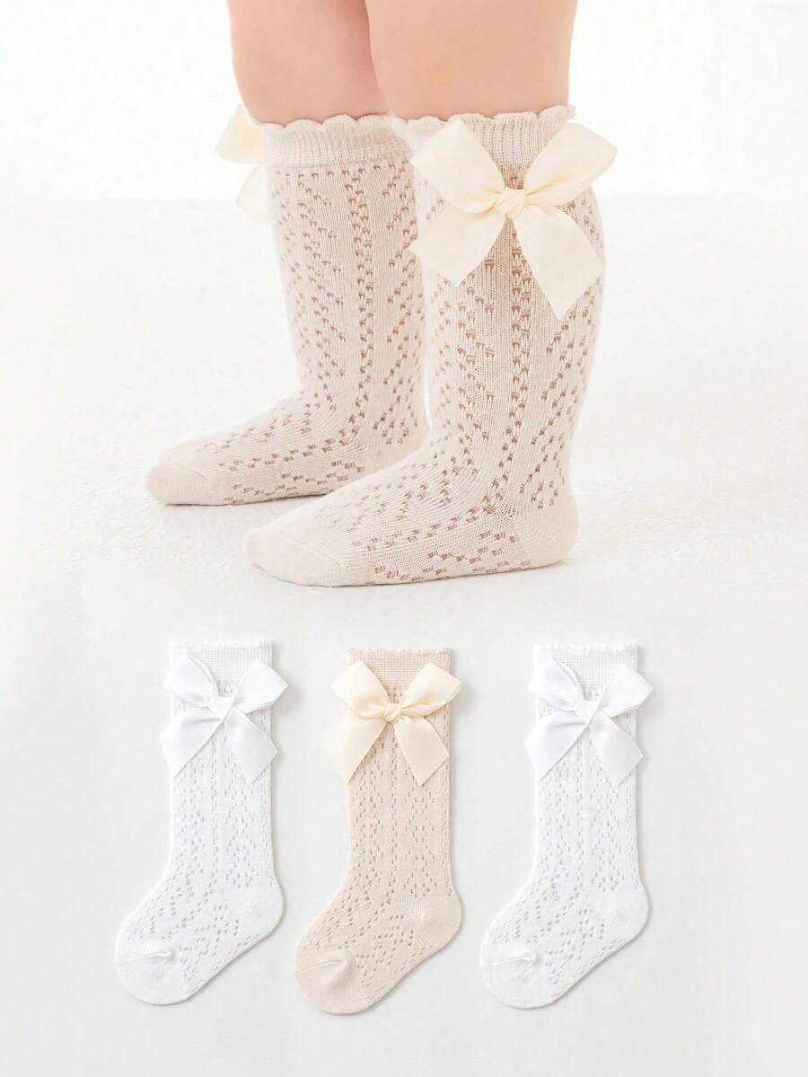 Bow Mesh Mid Calf Socks for Cute Princess Daily Wear